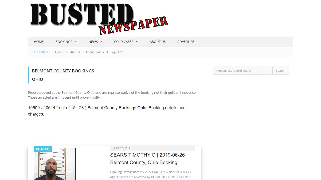 Belmont County, OH Mugshots - page 1768 - BUSTED NEWSPAPER